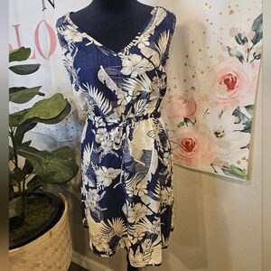Slevless Hawaian Floral  Print Dress